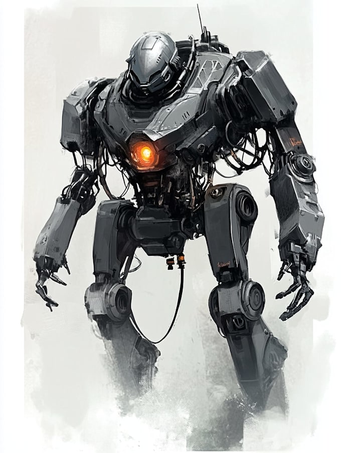 draw high quality mecha concepts
