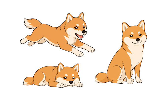 draw dog training vector illustration