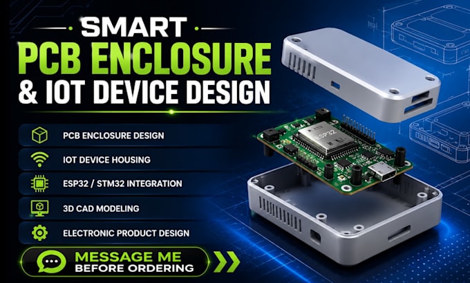 design smart device enclosure, pcb integration, iot housing, esp32 stm32 cad