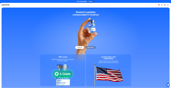 design, redesign and develop a peptide or supplement website