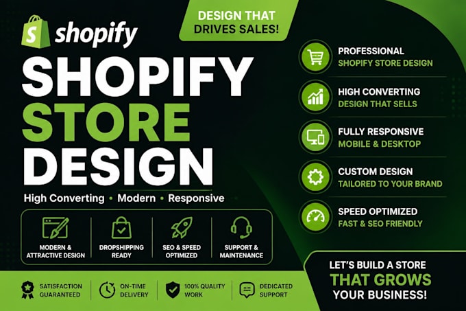 design or redesign a high converting shopify store for your business