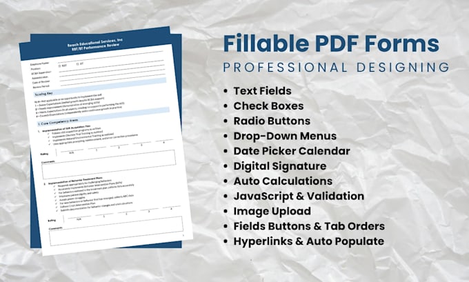 create fillable PDF form or design fillable PDF forms
