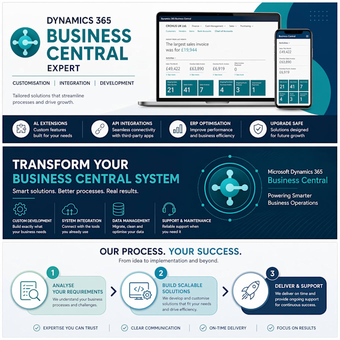 develop and customise dynamics 365 business central solutions