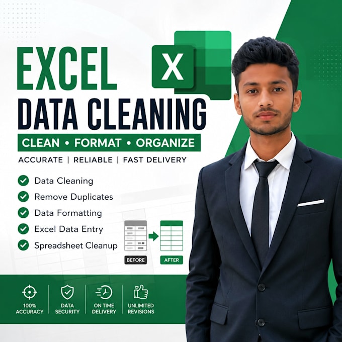do excel data cleaning, formatting and spreadsheet cleanup