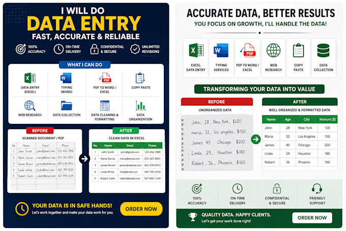 fast and accurate data entry typing copy paste PDF to word PDF to excel