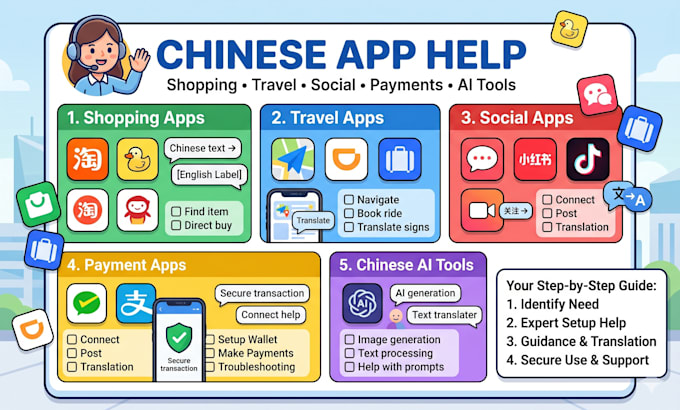 help you set up and use chinese apps