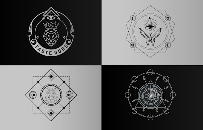 design sacred geometry, mystical and mandala logo