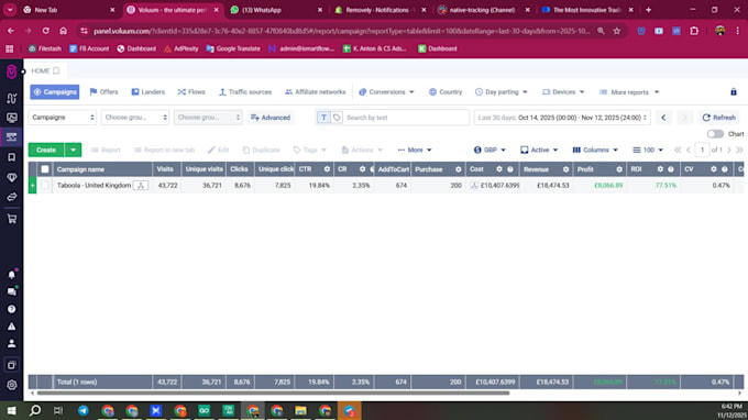 configure voluum, keitaro, redtrack, and binom trackers
