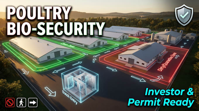 create a biosecurity zone visualization for poultry farms
