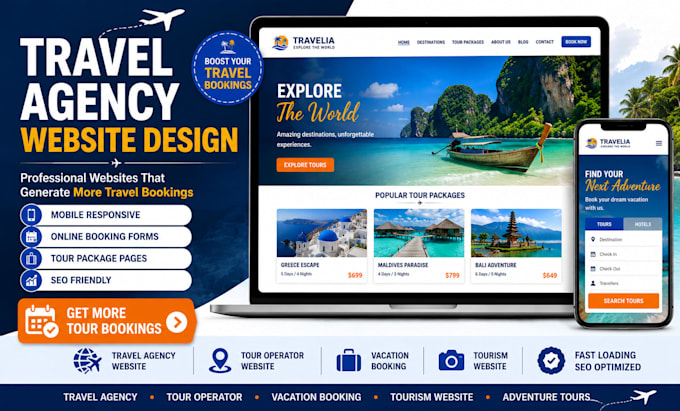 create wordpress travel agency and tour booking website