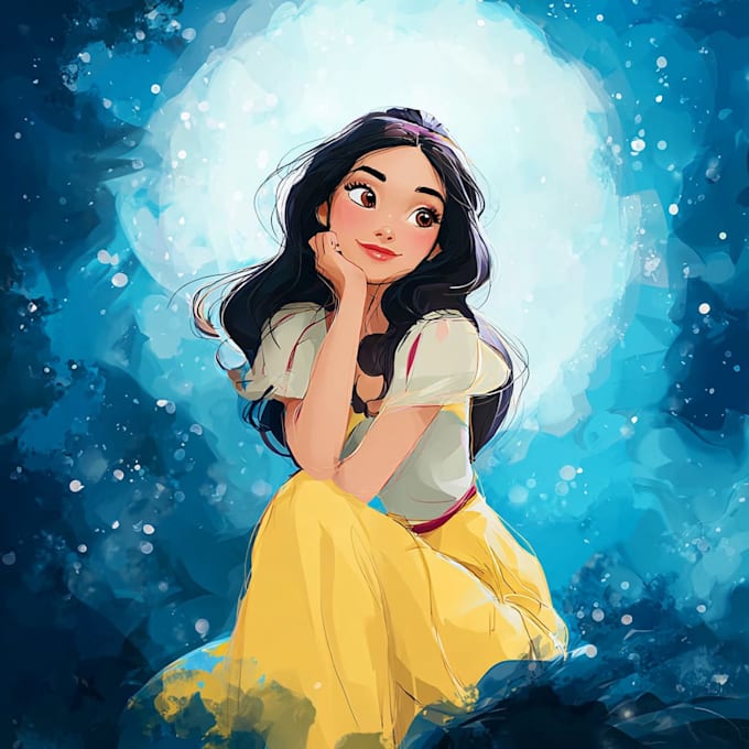 create a beautiful disney style portrait