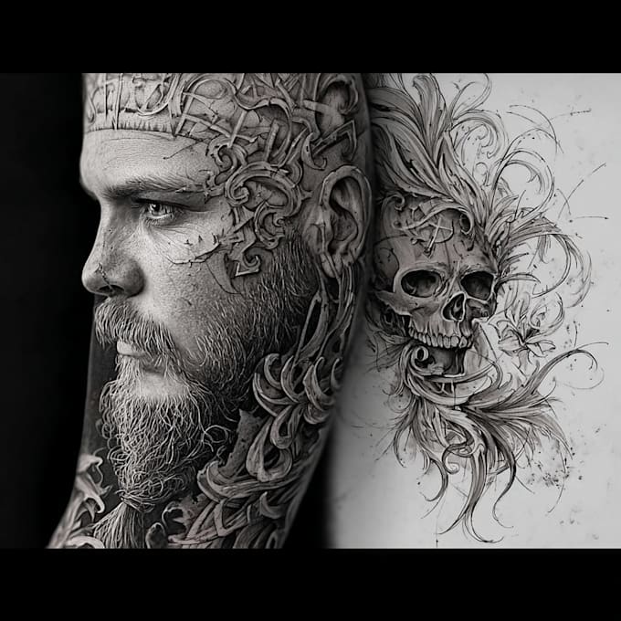 create geometric tattoo design with custom patterns