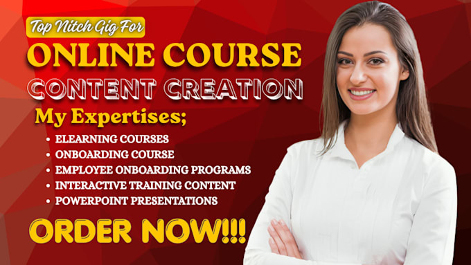 create elearning course content, ppt guide, employee onboarding video