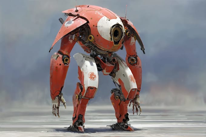 amazing character mecha robot illustration
