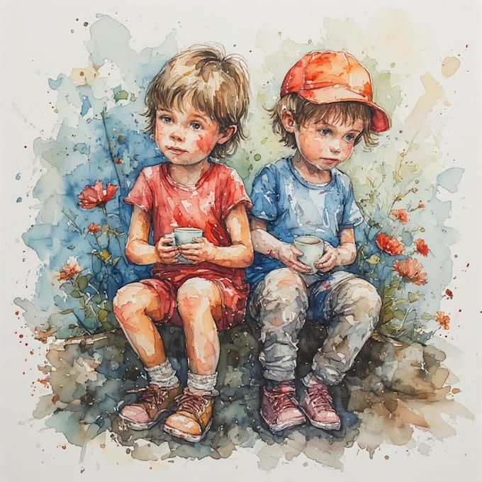 draw your potrait in watercolor illustration style