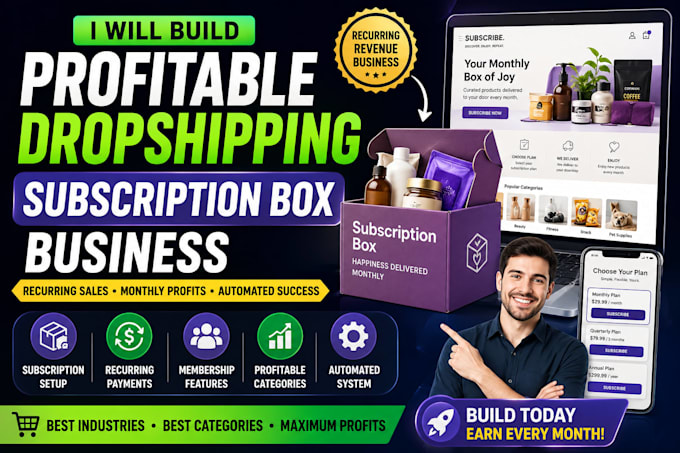 develop profitable membership subscription box ecommerce website sales