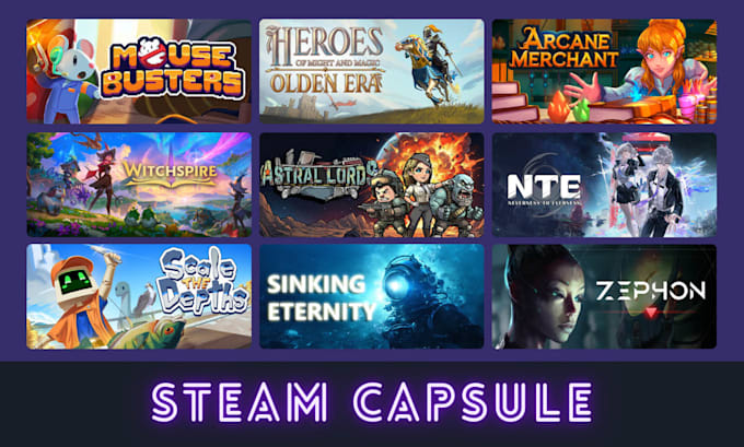 create a steam capsule art for you, steam capsule artwork steam capsule game art
