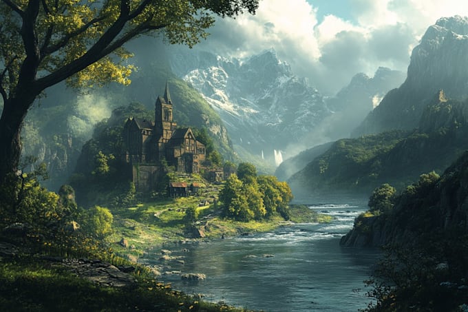 design stunning fantasy landscape