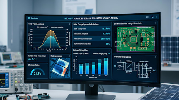 design pcb layout design circuit design solar panel analysis