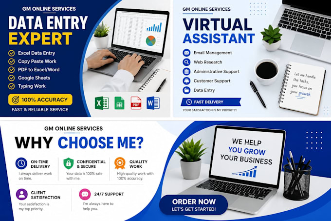 provide data entry and virtual assitant services