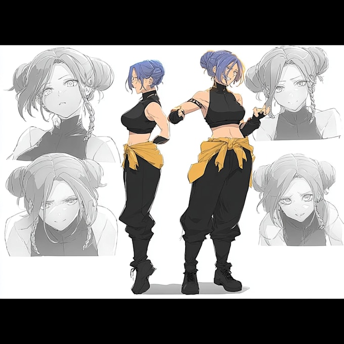 create anime oc reference sheet