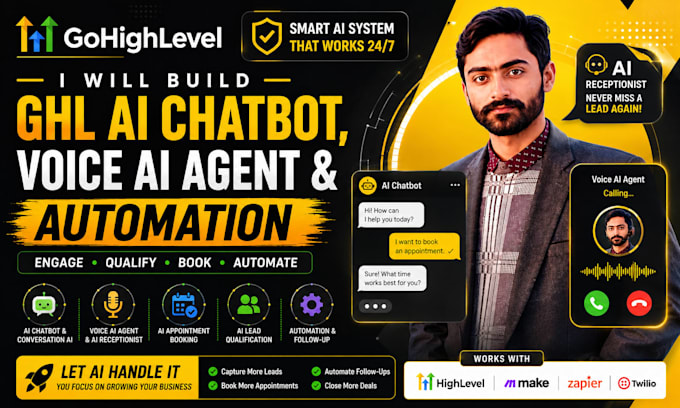 build gohighlevel ai chatbot, coversation ai, voice ai agent and automation