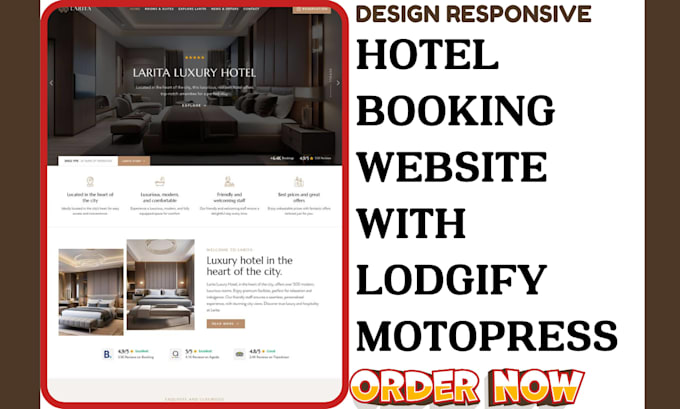 design hotel booking website with motopress lodgify integration