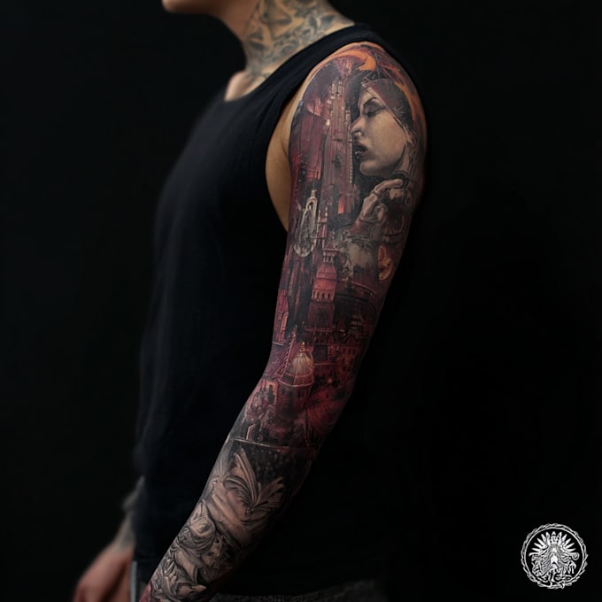 draw an awesome tattoo sleeve art