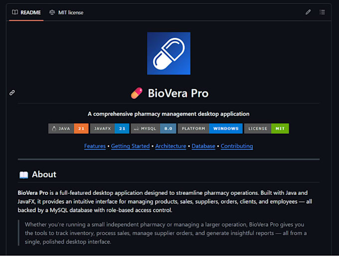 write a professional readme and technical documentation for your github project