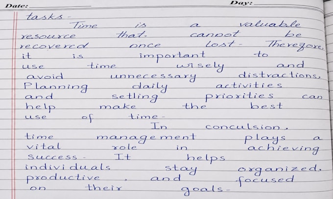 provide neat handwritten documents