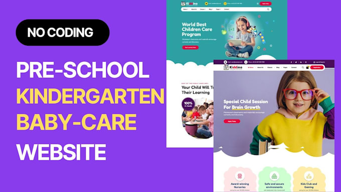 build kindergarten website preschool daycare website or childcare fun website