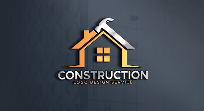 design real estate, roofing, construction logo