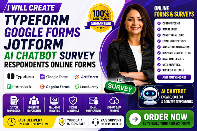 create typeform google forms jotform ai chatbot survey respondents online forms