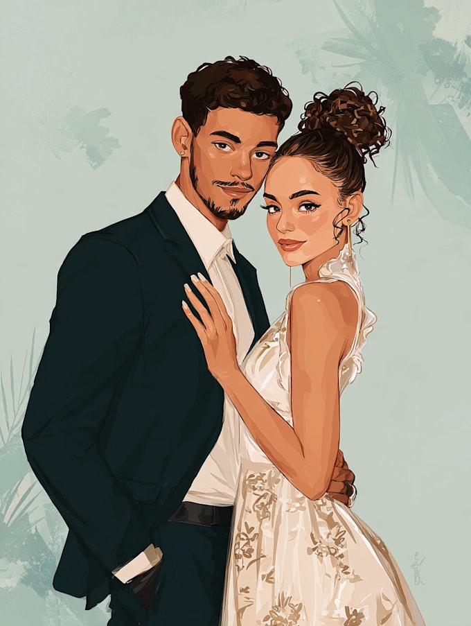 paint custom couple portrait