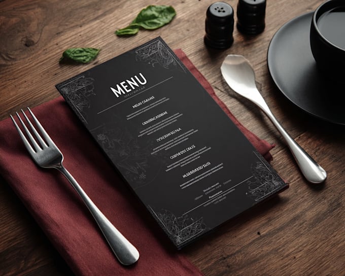 design a digital menu, digital screen, menu board