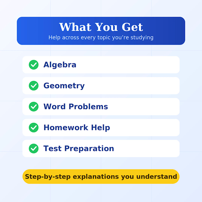 tutor you in math and explain problems clearly
