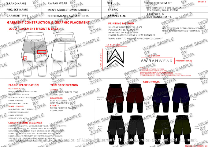 create garment spec sheets and measurement charts for manufacturers