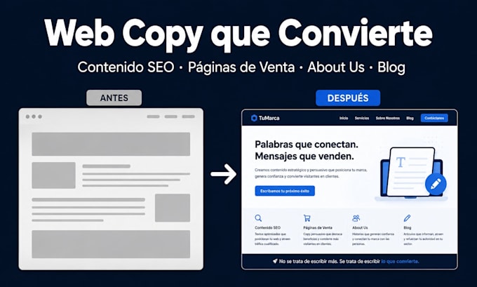 write professional spanish website content and copy with SEO