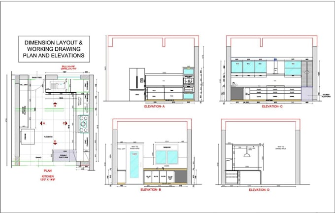 create kitchen elevations, cabinet layouts and remodeling documentation