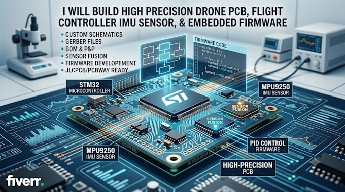 build high precision drone pcb, flight controller imu sensor, embedded firmware