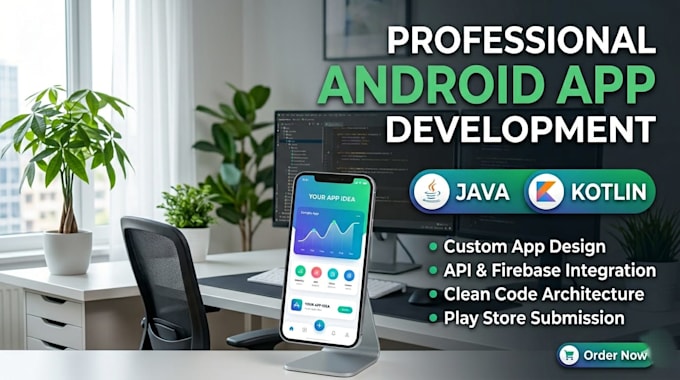 develop a modern android app with java, kotlin and firebase