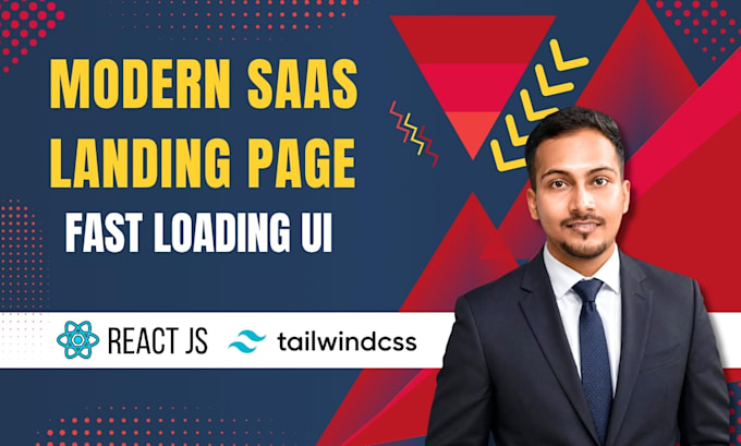 build a modern saas landing page using react js and tailwind CSS