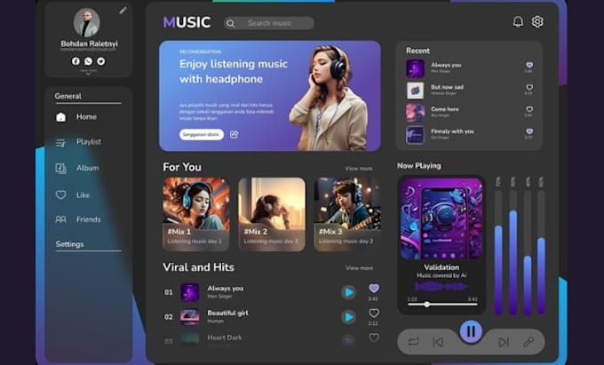 develop music streaming app live tv app dating app audio app and ott platform