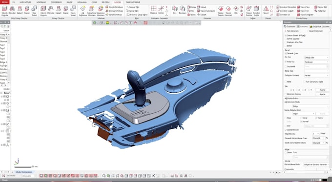 do reverse engineering to convert scan stl to stp, 3d cad design, in solidworks