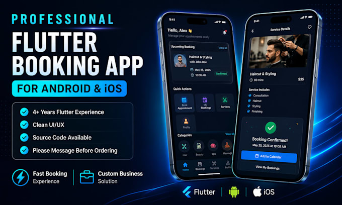build a flutter appointment booking app for salon or clinic