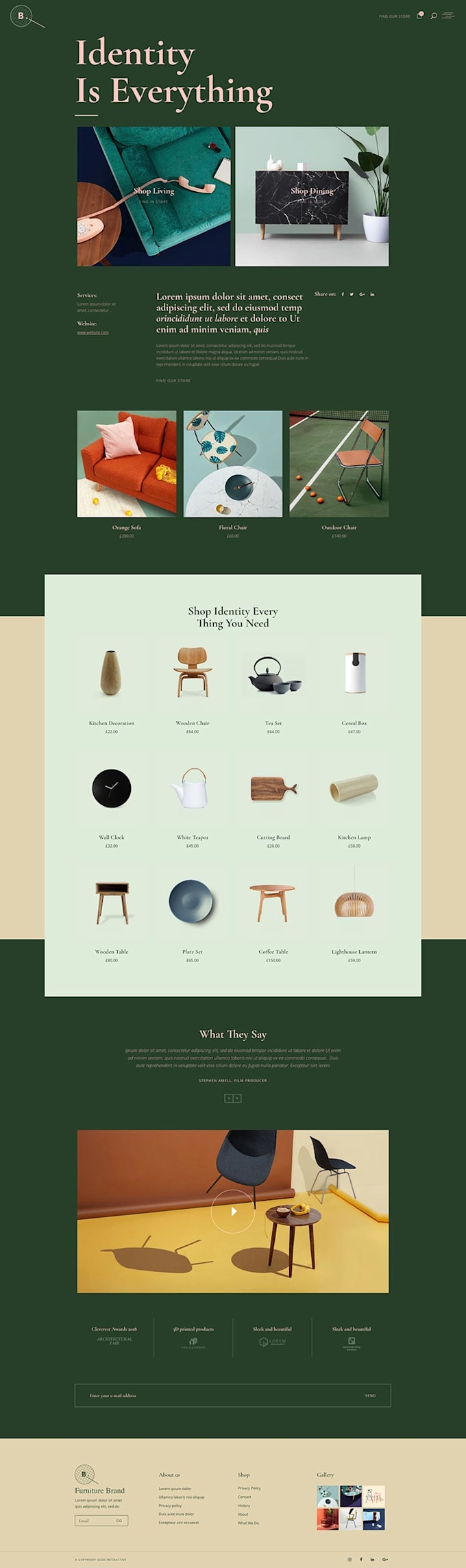 develop furniture brand business website