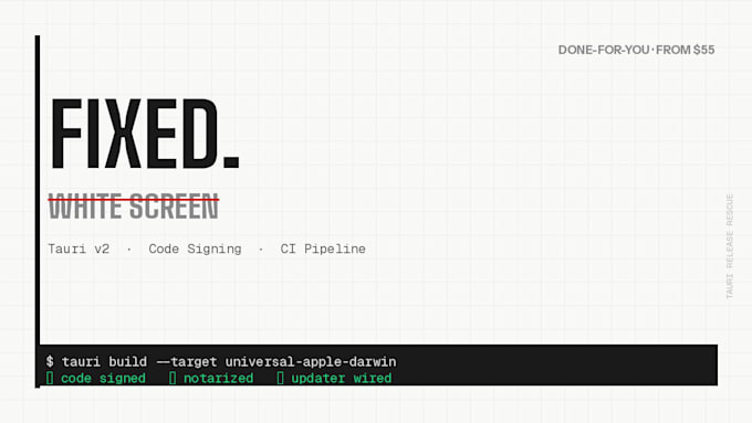 fix your tauri app white screen and make your release actually ship