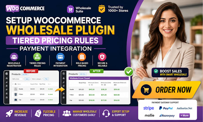 setup woocommerce wholesale plugin tiered pricing rules payment integration