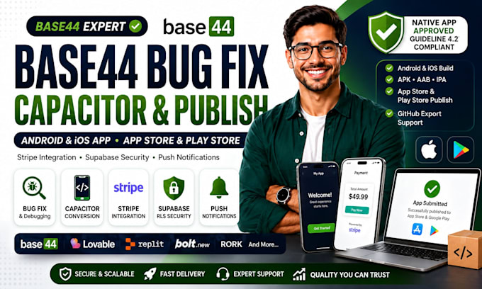 base44 bug fix lovable deploy base44 android ios app capacitor app store publish