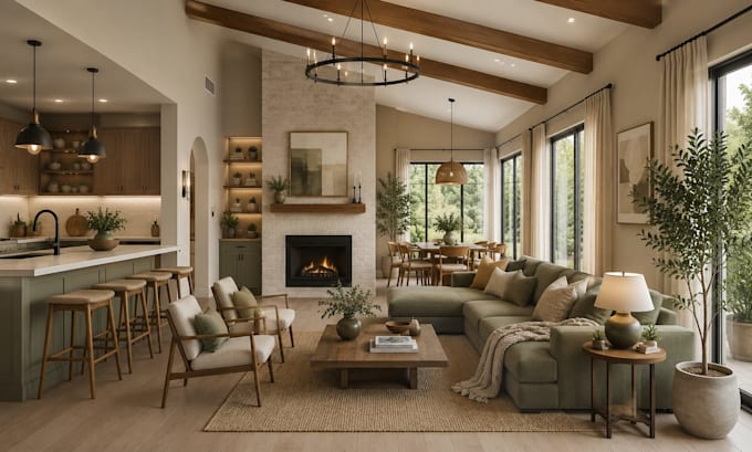 design and render realistic 3d interior, exterior